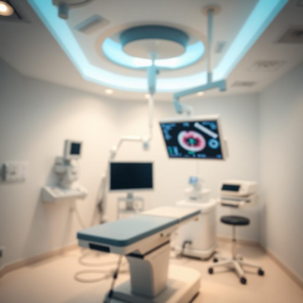 Modern HD endoscopy procedure room at our Fresno facility